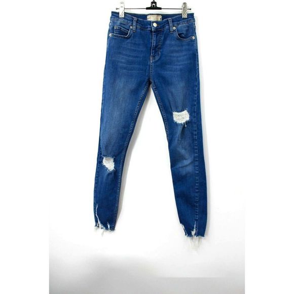 Free People Distressed Cut-Off Hem Skinny Jean - Picture 2 of 9